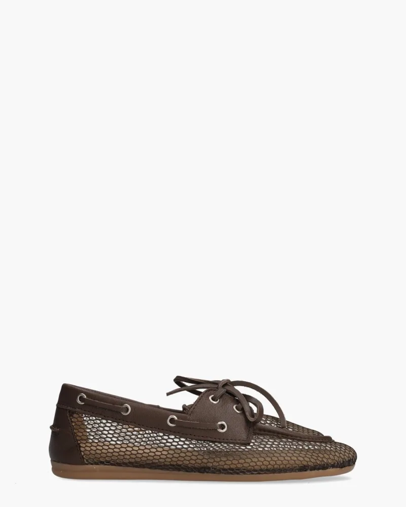 Posa Boat Mesh, instappers & loafers voor dames in donkerbruin