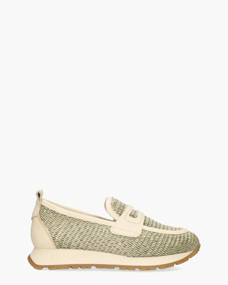 Hispanitas Hispani RHV254043, instappers & loafers voor dames in lichtgroen/off-white