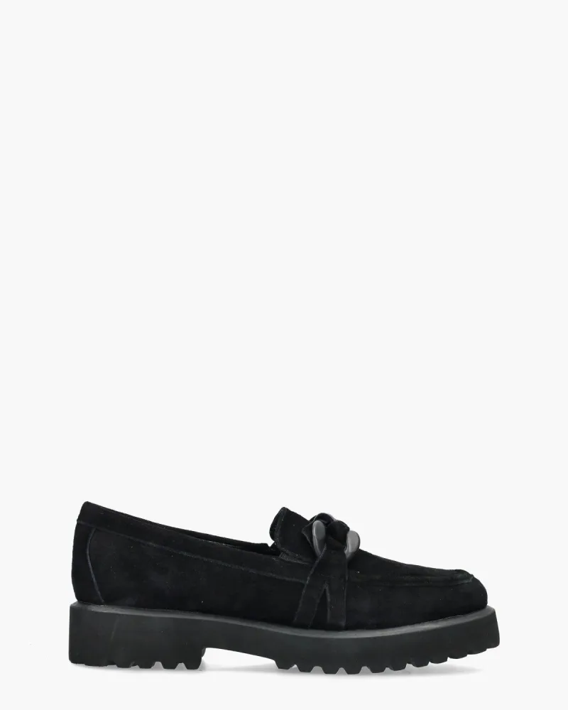 Di Lauro Celestina, instappers & loafers voor dames in zwart