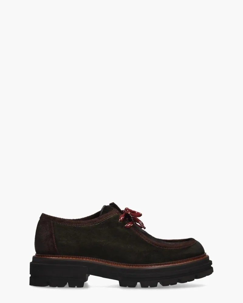 Mat:20 3225, veterschoenen voor dames in groen