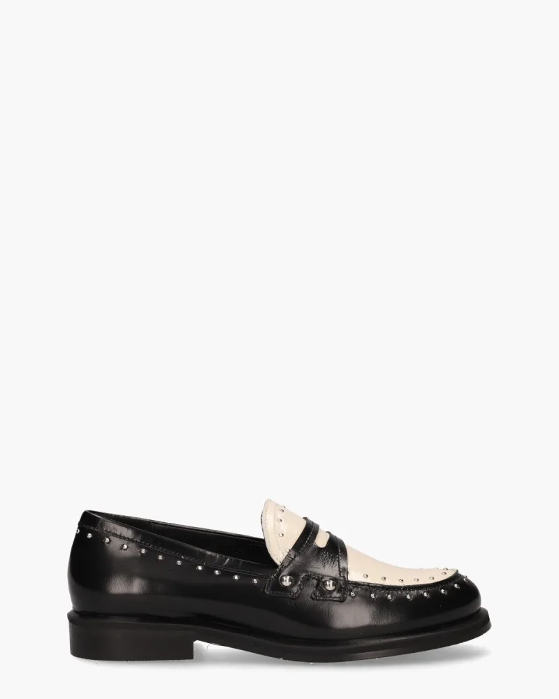 Maripe Maripé Maripé Helga-Ma, instappers & loafers voor dames in zwart/off-white