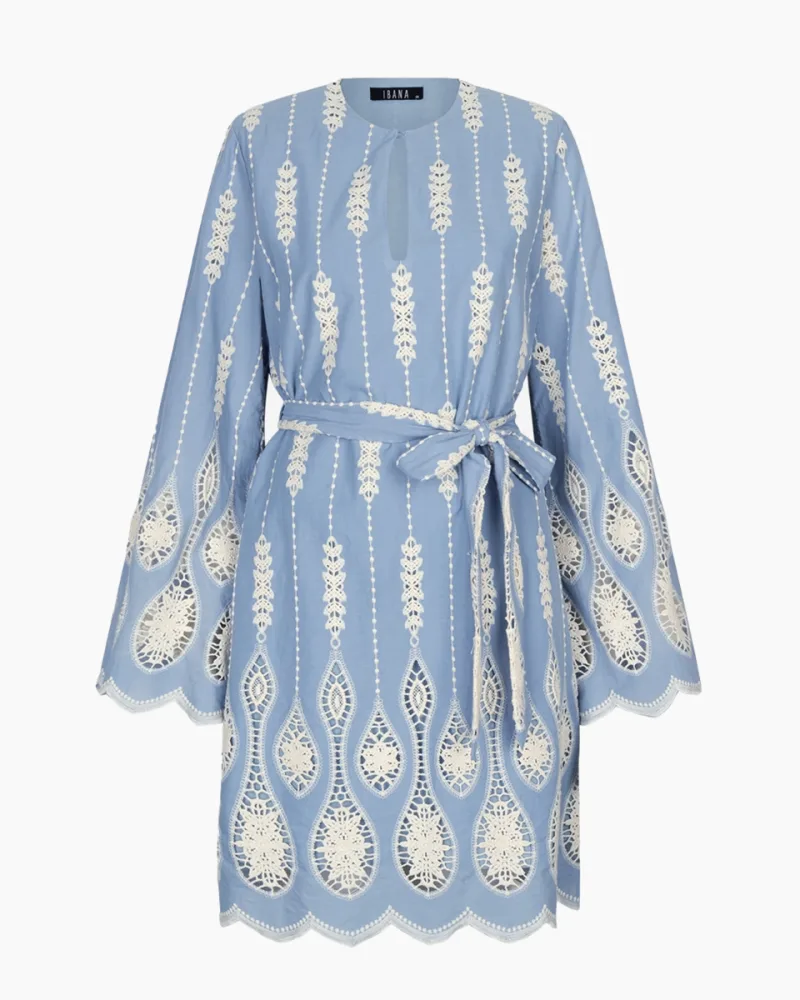 Ibana Danna Lichtblauw/Off-White jurk, schoenen voor dames in blauw