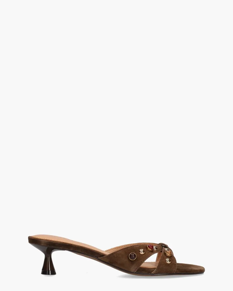Inuovo YR6004, slippers voor dames in donkerbruin