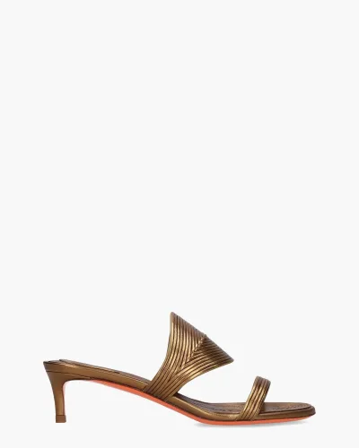 Thema zomerschoenen: Santoni 71622, slippers voor dames in brons
