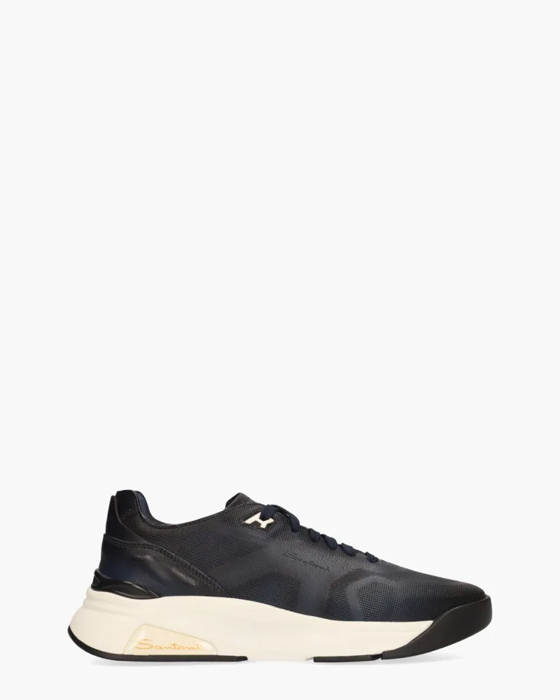 Santoni 22012, sneakers voor heren in donkerblauw