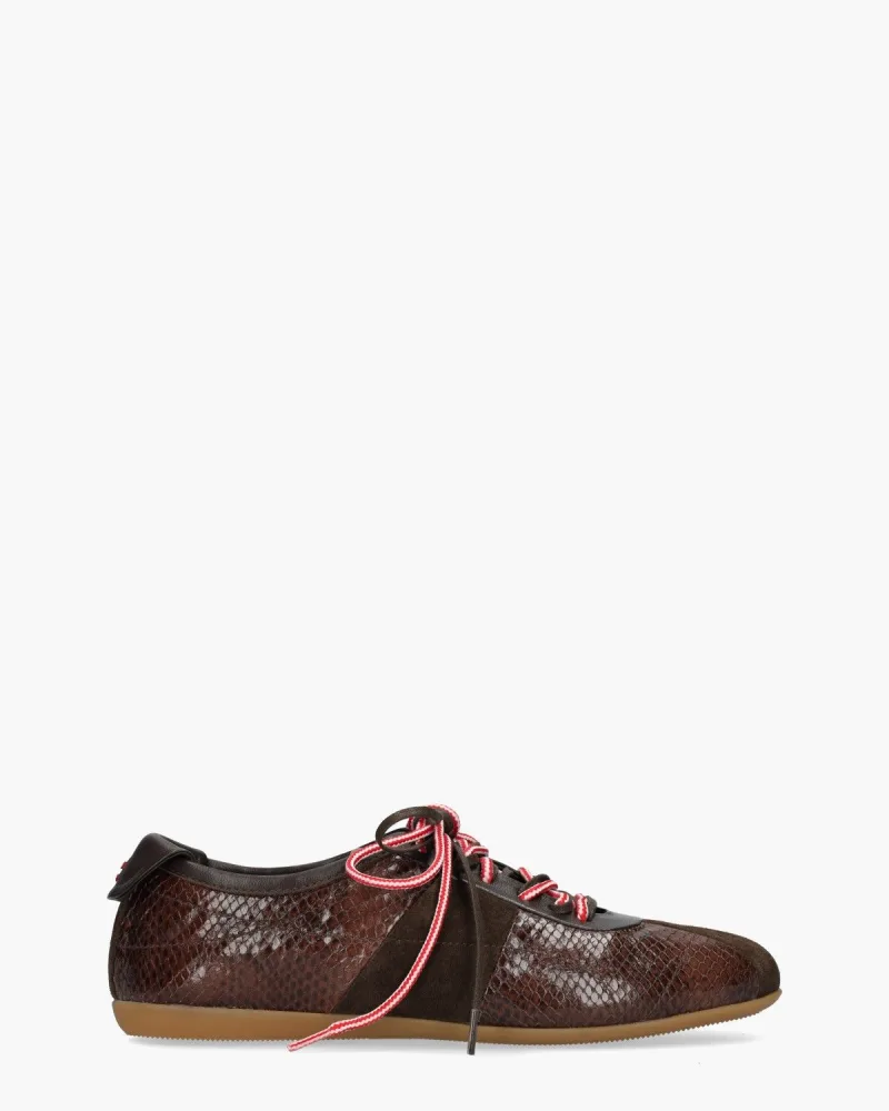 Halmanera 103, sneakers voor dames in donkerbruin