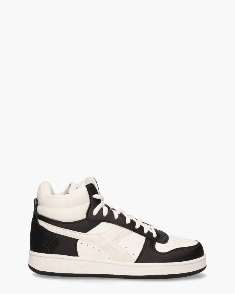 Diadora Sport Magic Basket Demi Reptile, sneakers voor dames in wit/zwart