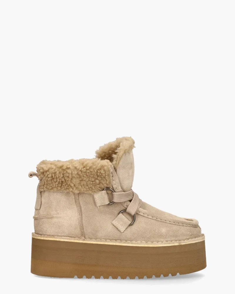 Gioia Saar, enkellaarsjes & boots voor dames in beige