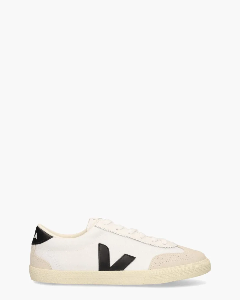 VEJA Volley Canvas, sneakers voor dames in wit/zwart