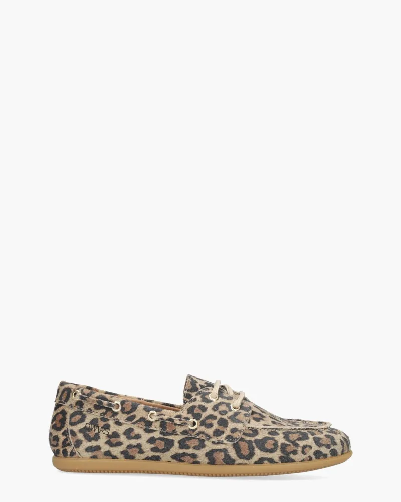 DWRS Label Latty Leopard, instappers & loafers voor dames in bruin