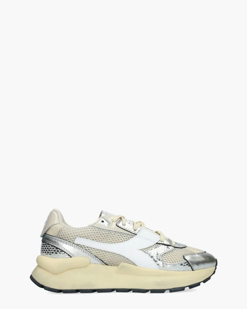Diadora Heritage Mercury Elite Cobra Used, sneakers voor dames in ecru/zilver