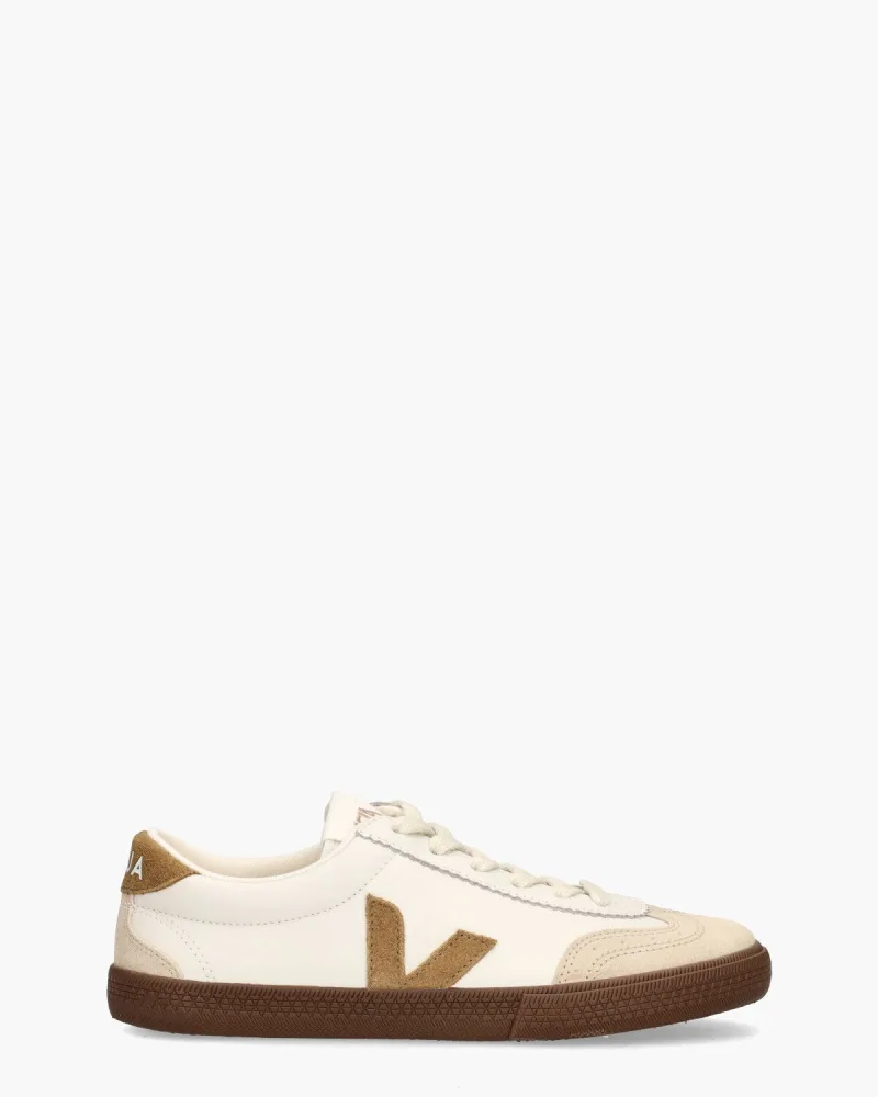 VEJA Volley Leather, sneakers voor dames in wit/bruin