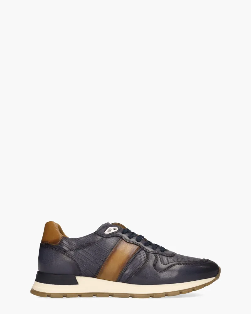 Daniel Kenneth Winay, sneakers voor heren in donkerblauw/cognac