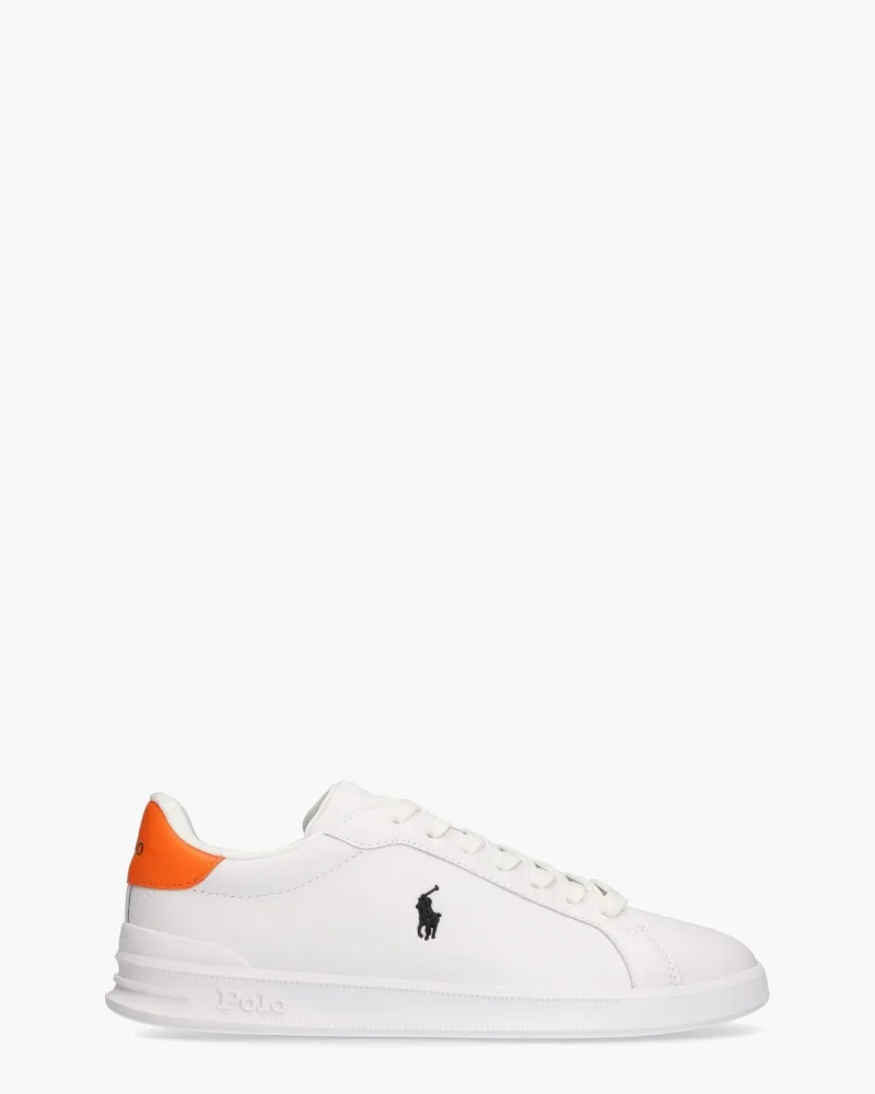 Polo Ralph Lauren Heritage Court II, sneakers voor heren in wit/oranje