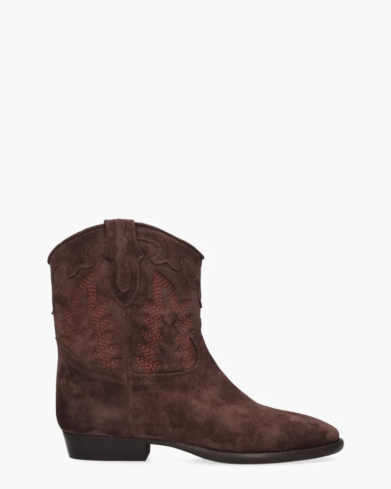 Julie Dee GD798 Bordeauxrood, enkellaarsjes & boots voor dames in rood