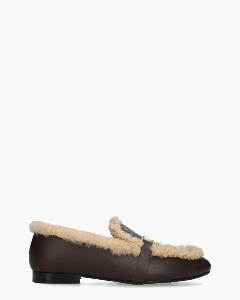 Gioia Loki, instappers & loafers voor dames in donkerbruin