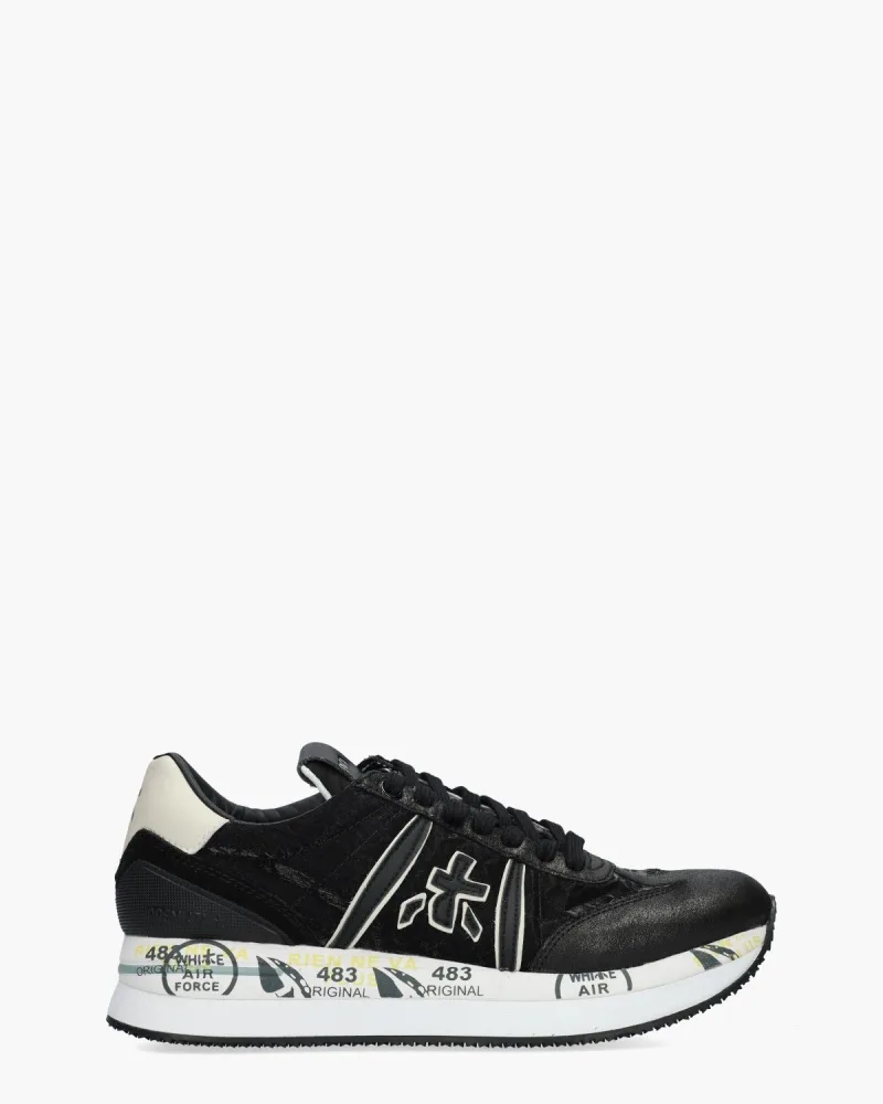 Premiata Conny 6987, sneakers voor dames in zwart