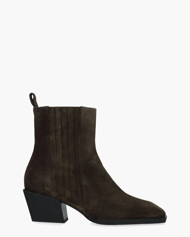 RAS 8332, enkellaarsjes & boots voor dames in donkerbruin