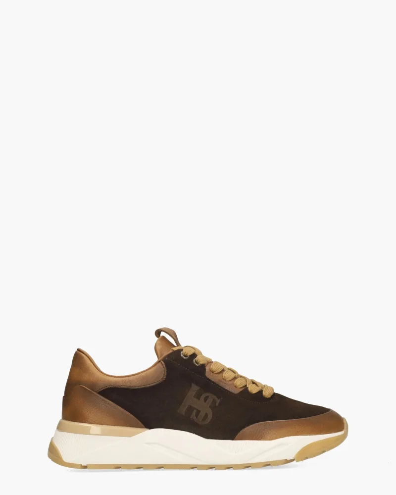 Harris 60800, sneakers voor heren in donkerbruin/cognac