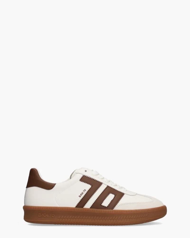 Back 70 Double, sneakers voor heren in wit/donkerbruin