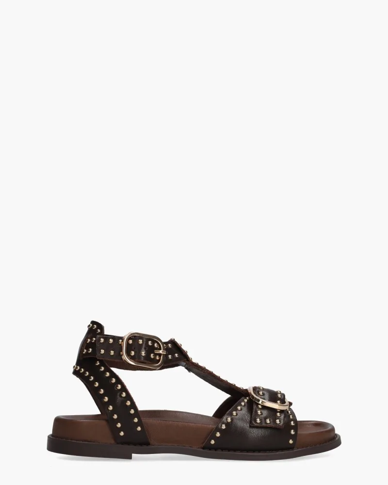 Inuovo D51008, sandalen voor dames in donkerbruin