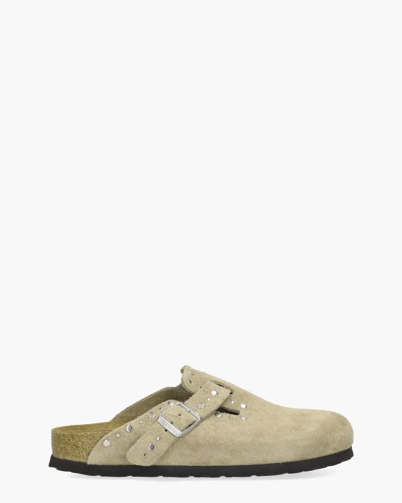 Birkenstock Boston Rivets, slippers voor dames in bruin