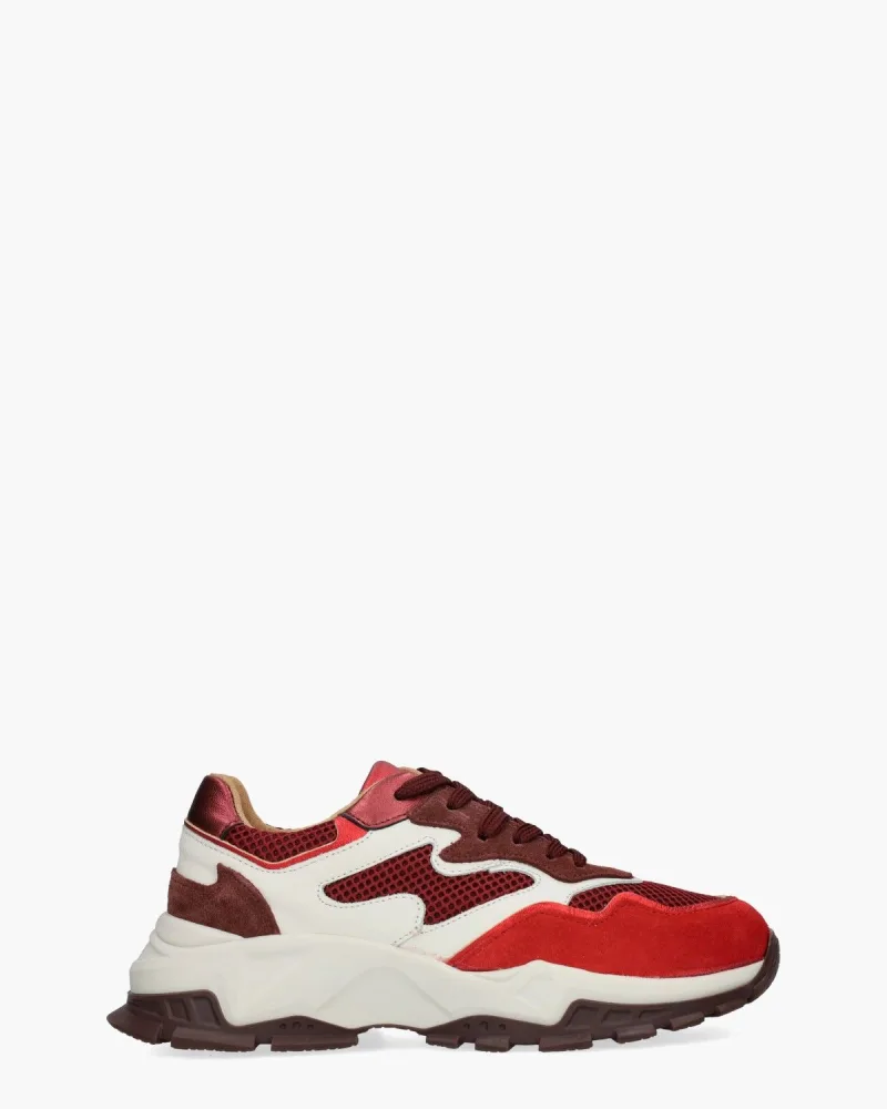 DWRS Label Chester, sneakers voor dames in rood