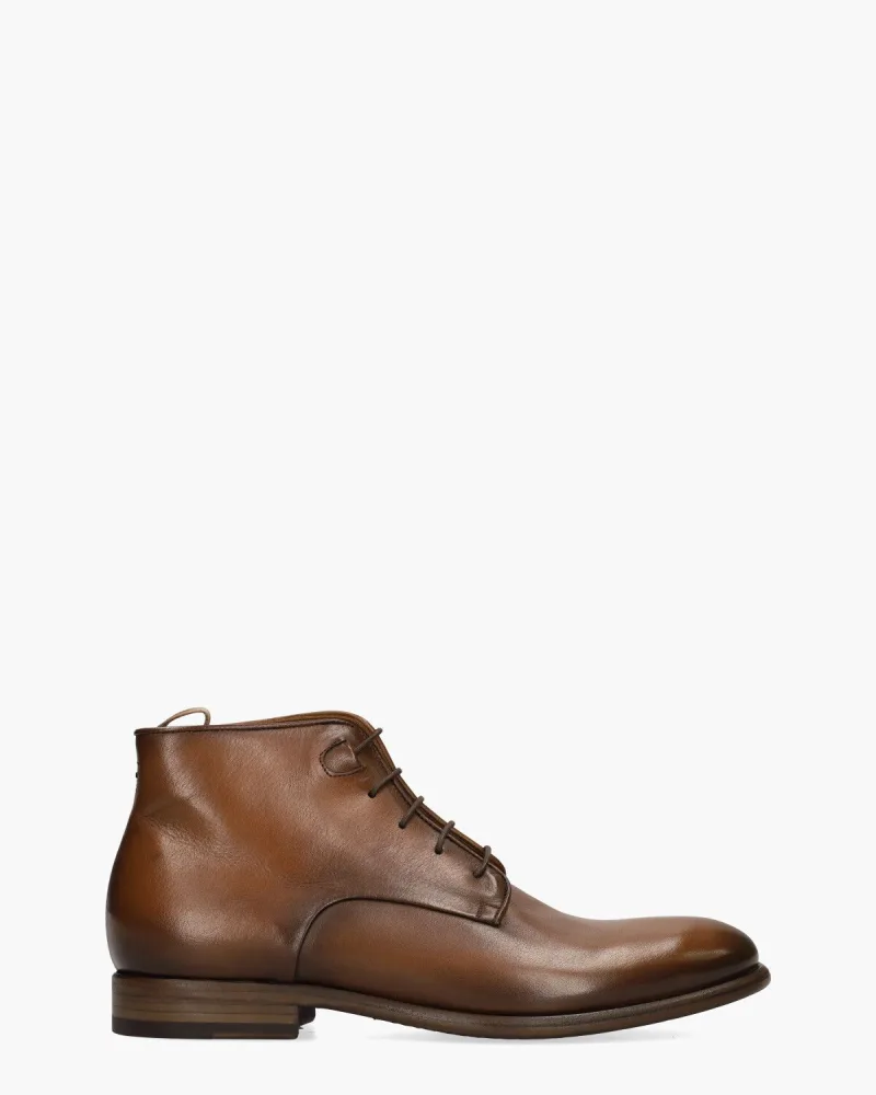 Pantanetti 10941E, veterschoenen voor heren in cognac/bruin