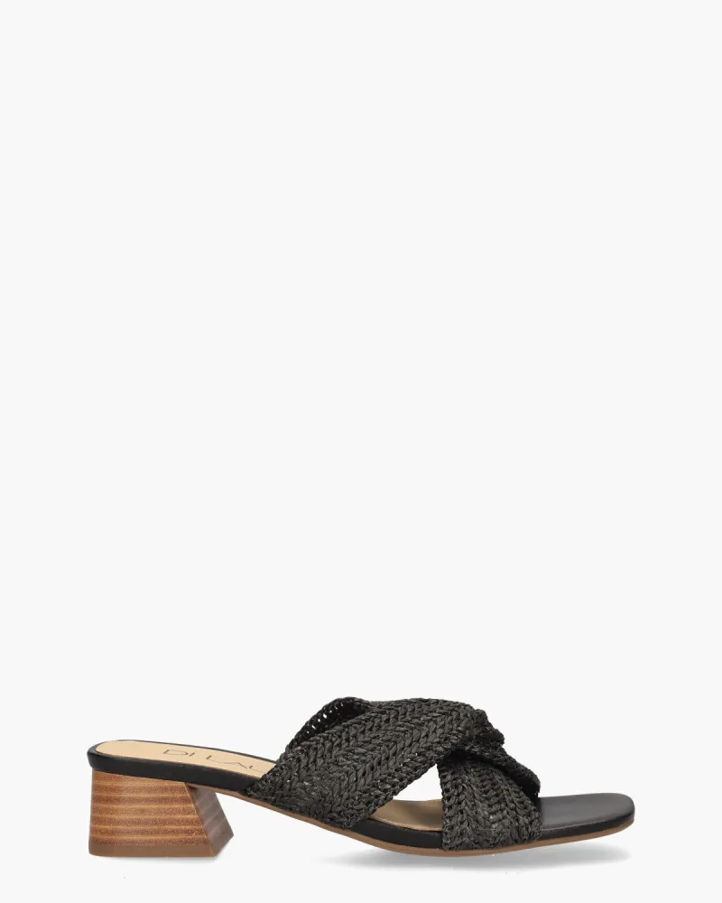 Di Lauro Terese, slippers voor dames in zwart