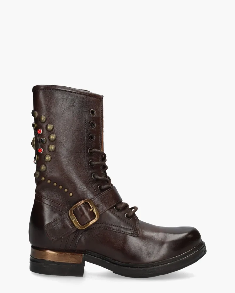 A.s. 98 B80212, enkellaarsjes & boots voor dames in donkerbruin