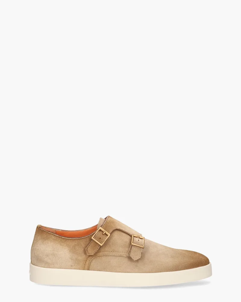 Santoni 17832, nette schoenen voor heren in lichtbruin
