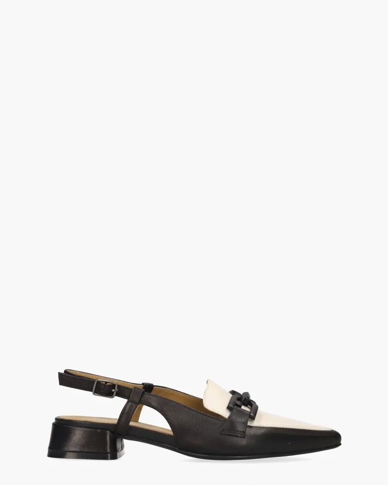 Di Lauro Wilicha, pumps voor dames in zwart/off-white