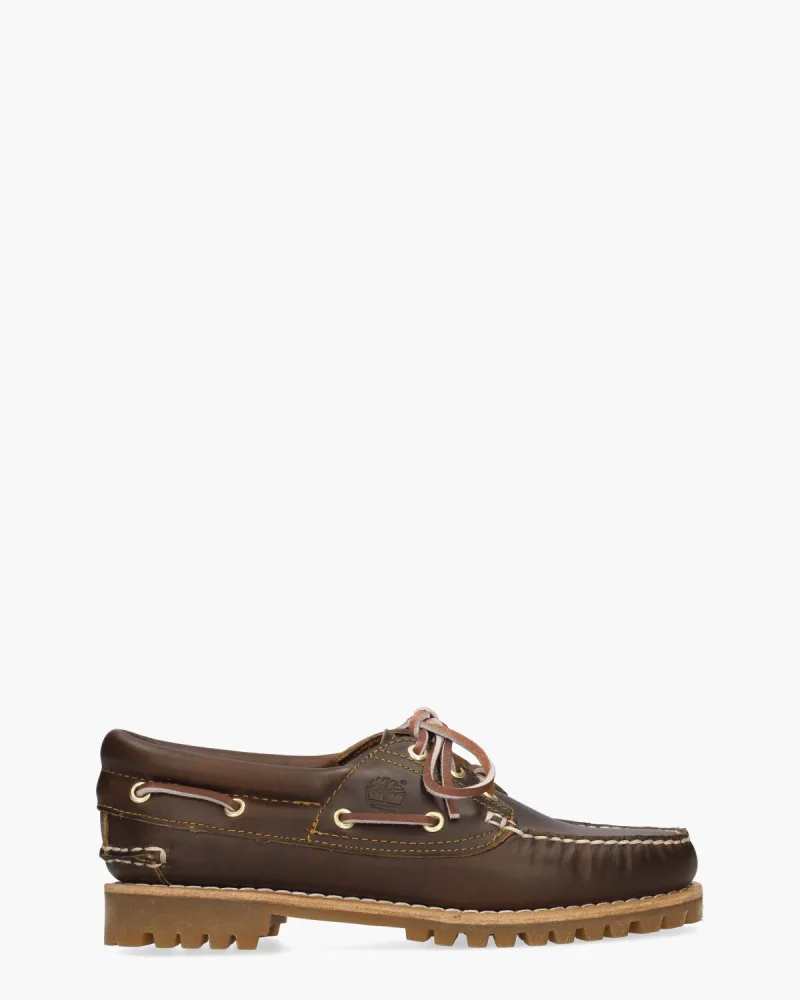 Timberland Noreen 3-Eye Lug Boat Shoe, veterschoenen voor dames in donkerbruin