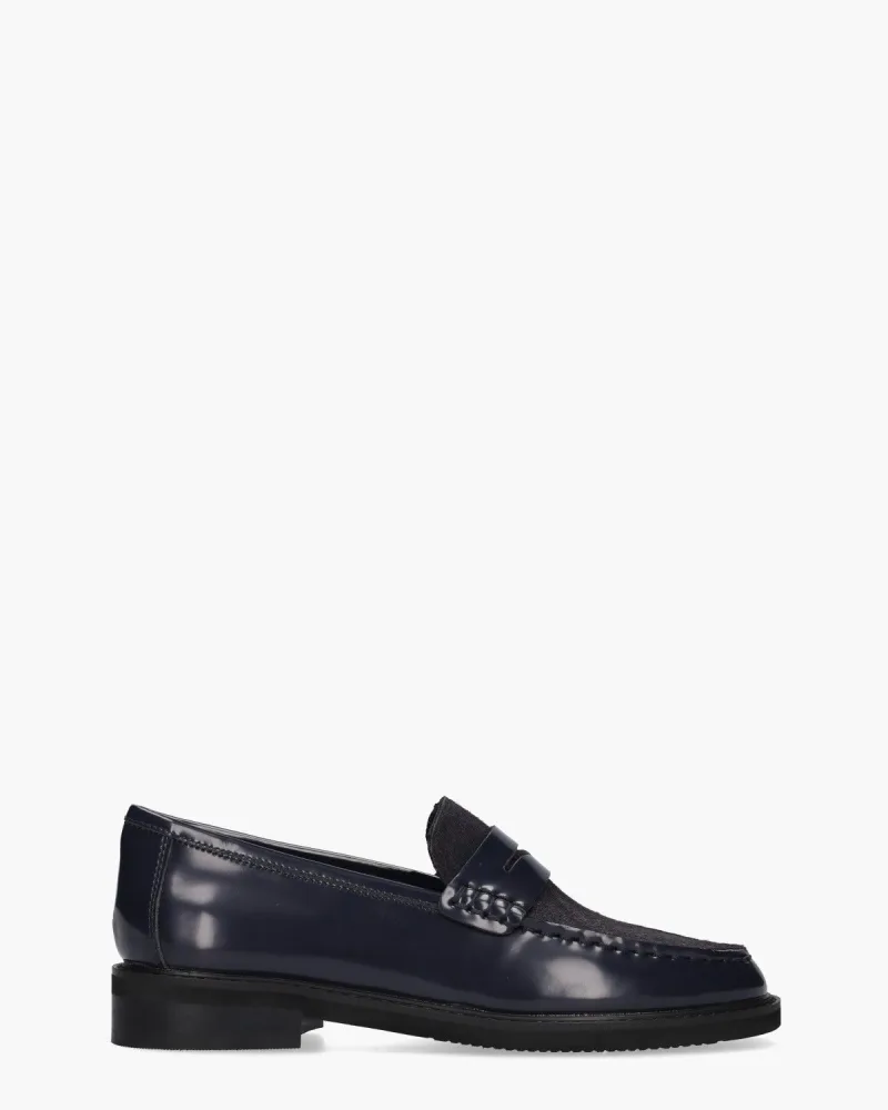 Di Lauro Si Efisia, instappers & loafers voor dames in donkerblauw