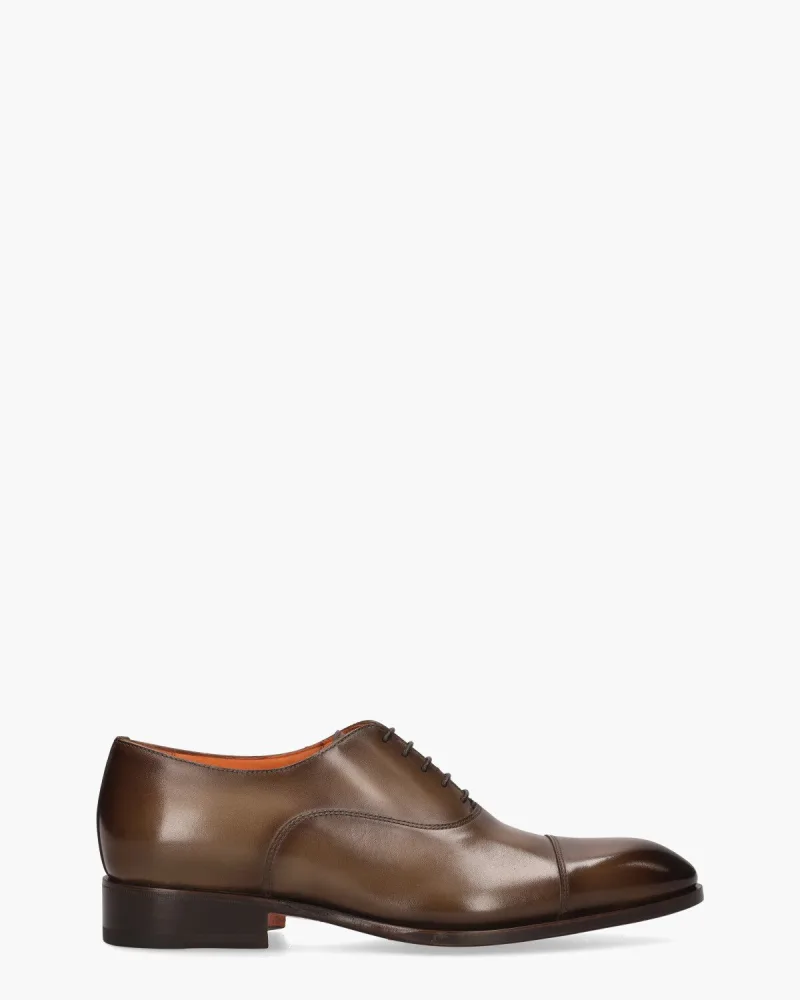 Santoni 12474, veterschoenen voor heren in bruin