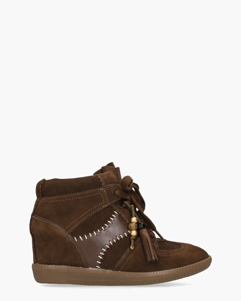 Lisa & Jo La Strada Alia, sneakers voor dames in donkerbruin