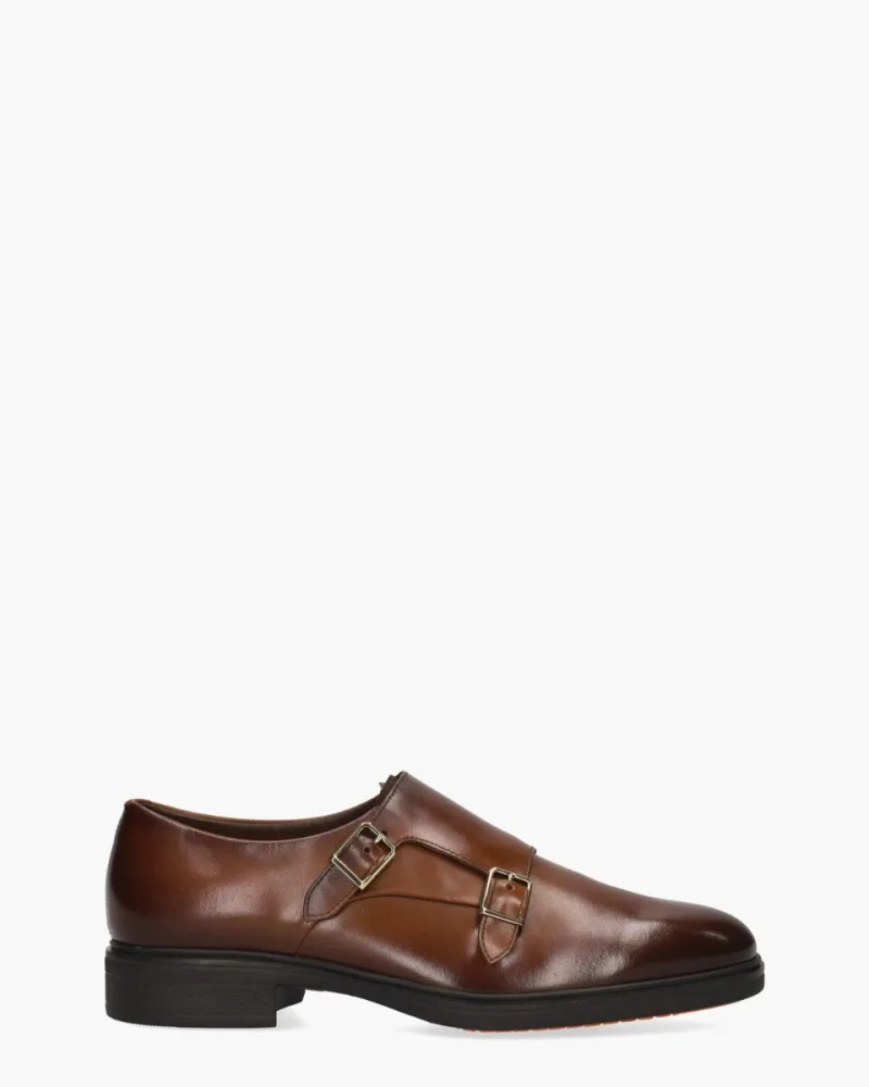 Santoni 18949, nette schoenen voor heren in bruin