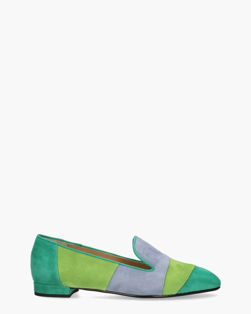 Nalini 24E022, instappers & loafers voor dames in groen/blauw
