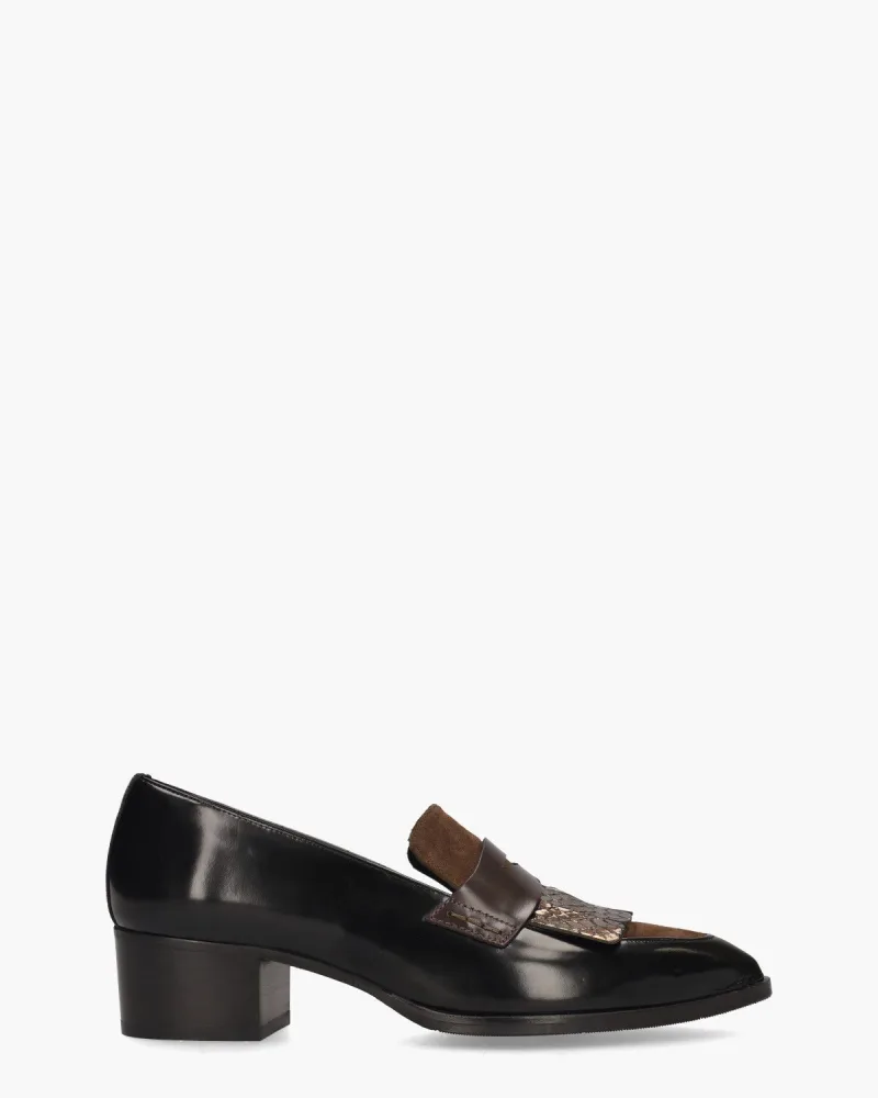 Pertini 32542, instappers & loafers voor dames in zwart/bruin