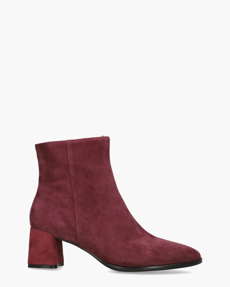 Di Lauro Vika Bordeauxrood, enkellaarsjes & boots voor dames in rood