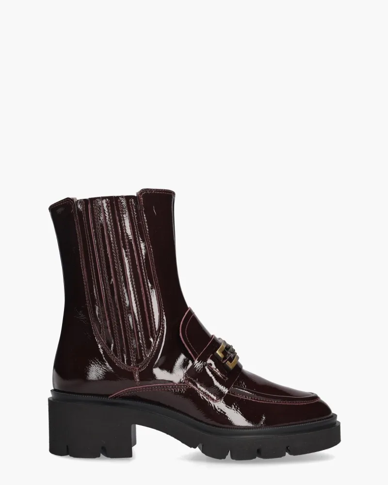DLSport 7218 Bordeauxrood, enkellaarsjes & boots voor dames in rood