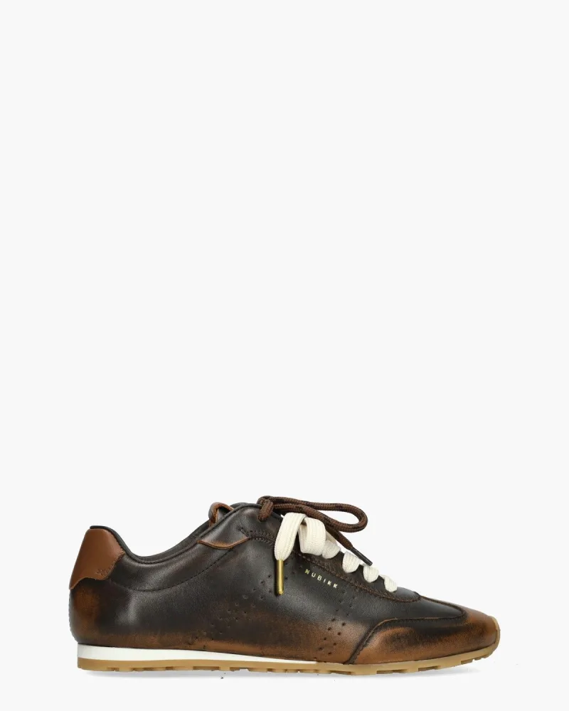 Nubikk Billy Lou, sneakers voor dames in donkerbruin/cognac