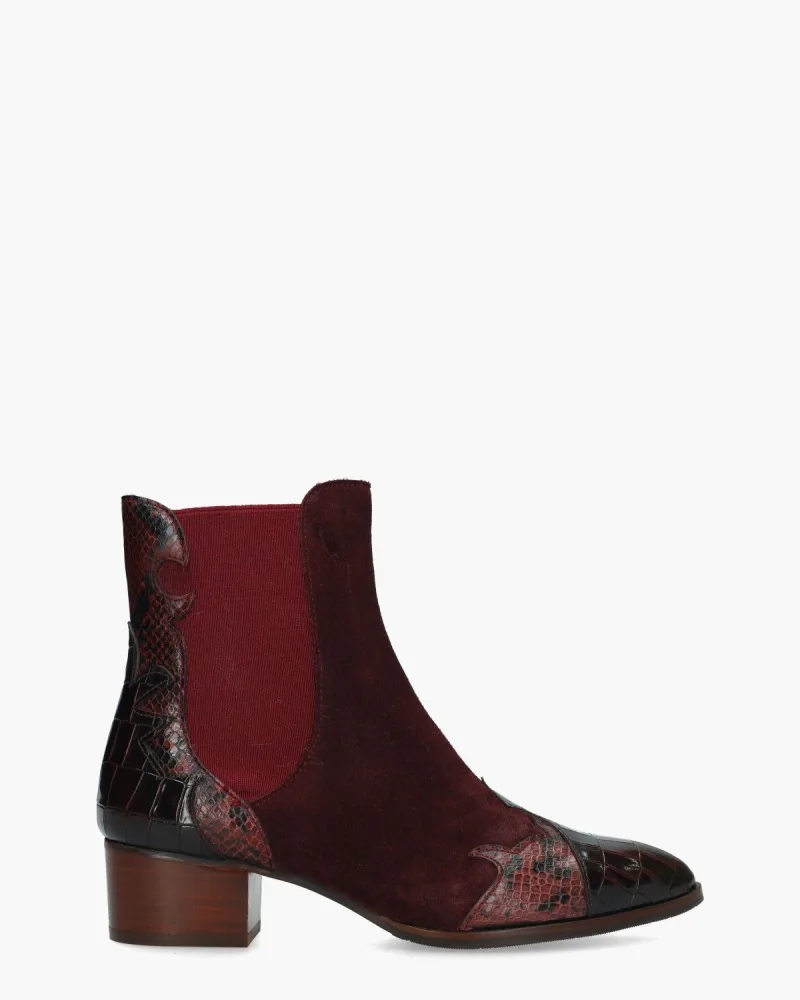 Pertini 30961 Bordeauxrood, enkellaarsjes & boots voor dames in rood