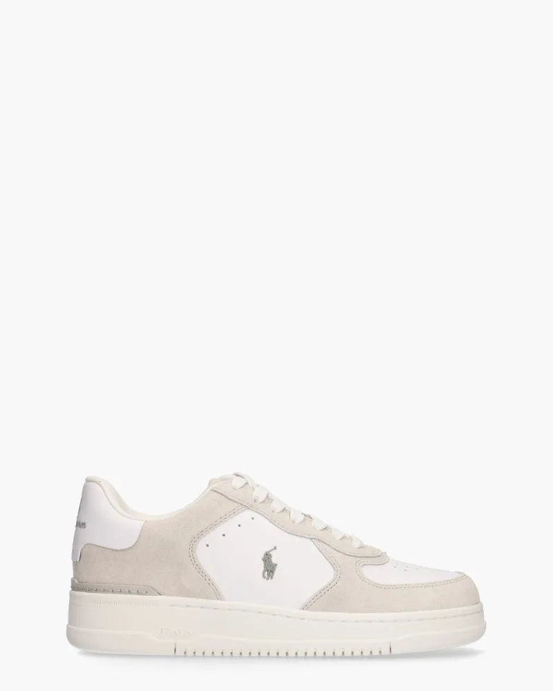 Polo Ralph Lauren Masters Court, sneakers voor heren in wit/lichtgrijs