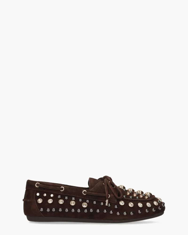 Lodi Nelly, instappers & loafers voor dames in donkerbruin