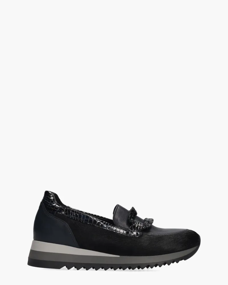 Gabor 4010.01.001, instappers & loafers voor dames in donkerblauw/zwart