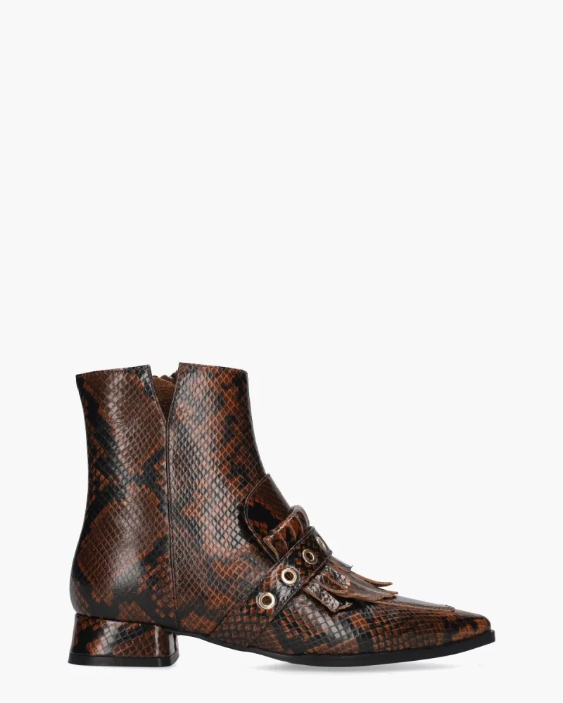 Di Lauro Damiana, enkellaarsjes & boots voor dames in cognac/donkerbruin