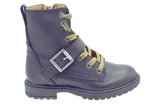 Develab 42148, enkellaarsjes & boots voor meisjes in zwart
